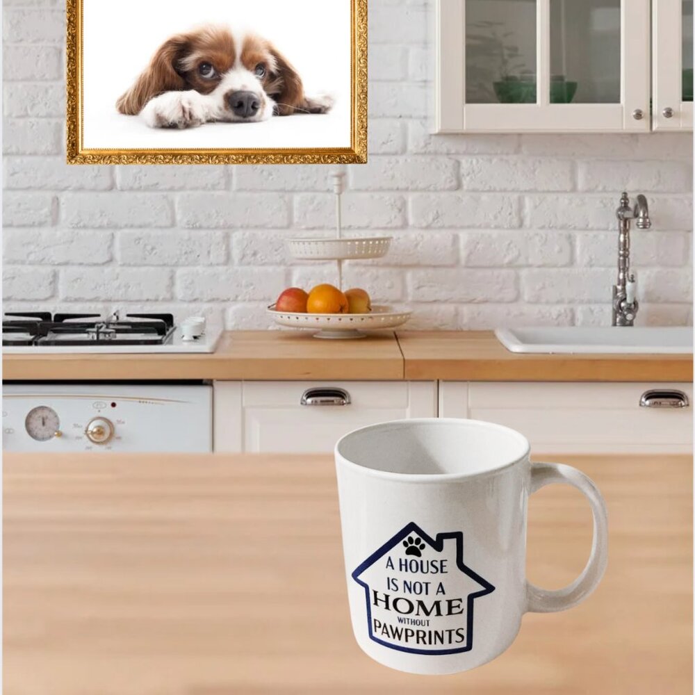 A House is Not a Home Without Pawprints" – 14 oz Ceramic Mug